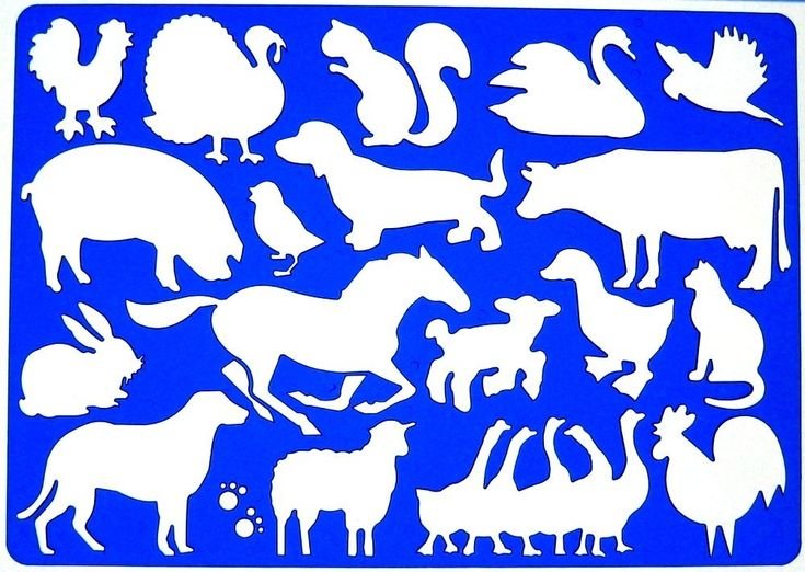 Силуэты животных для детей