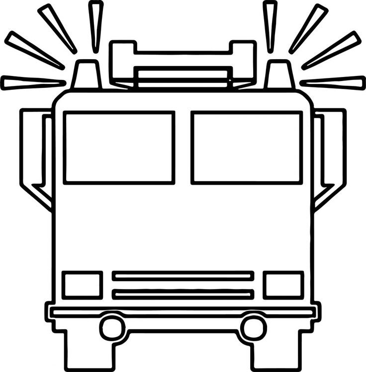 Пожарная машина раскраска для детей