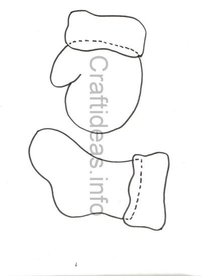 Трафарет варежки и сапожка