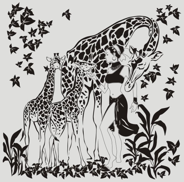 Трафарет природы и животных