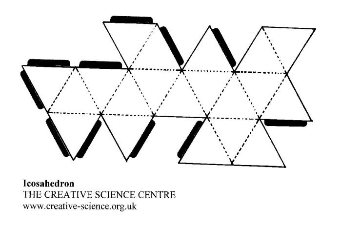 Развертка правильного икосаэдра