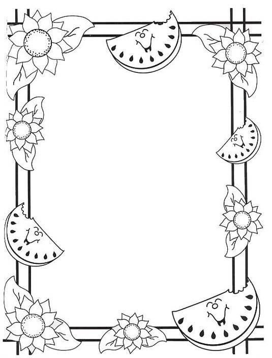 Красивая рамка раскраска