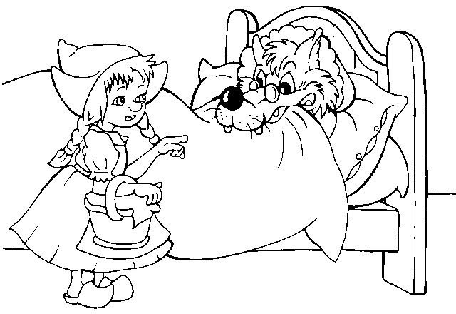 Шарль Перро красная шапочка раскраска