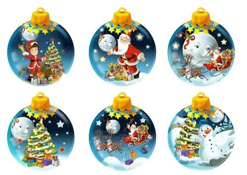 Новогодние цветные игрушки для детей