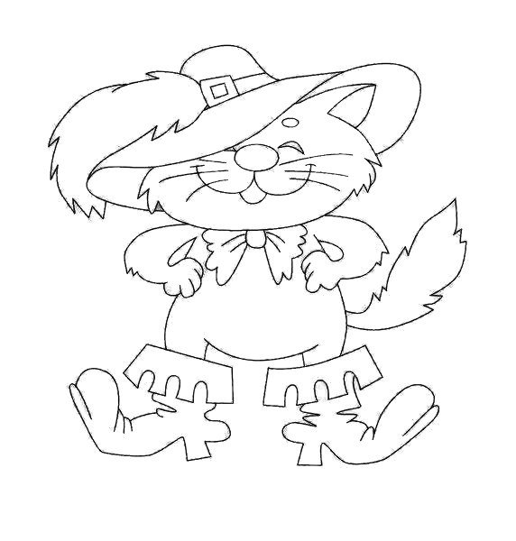 Раскраска кот в сапогах Шарль Перро