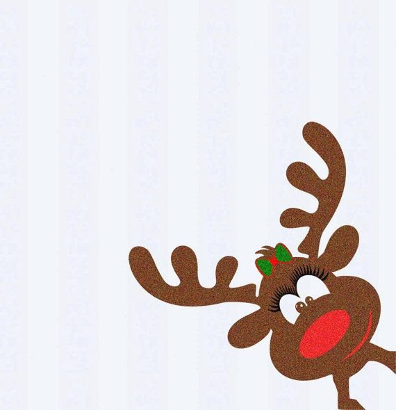 Новогодние украшения на окна олень выглядывает