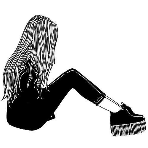 Рисунки чёрно белые девушки