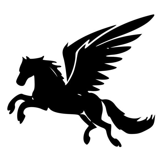 Силуэт коня с крыльями