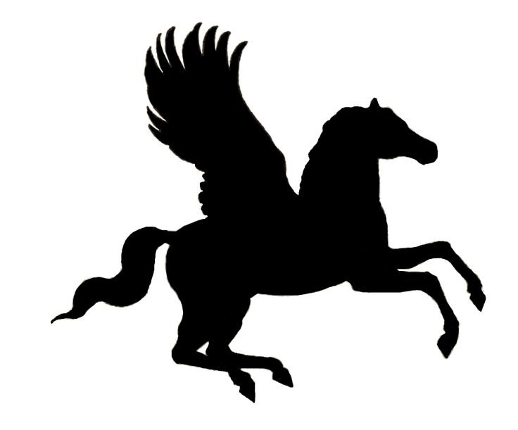 Пегас силуэт вектор