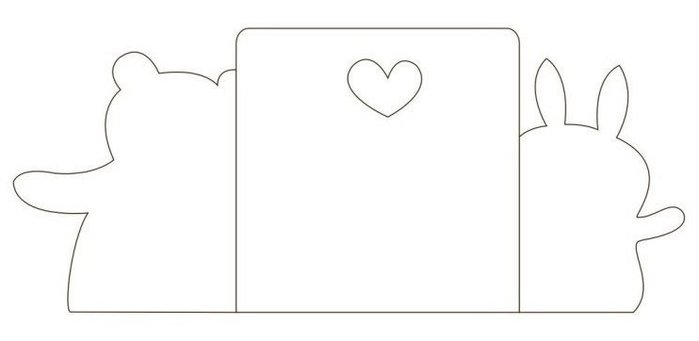 Открытка в виде мишки