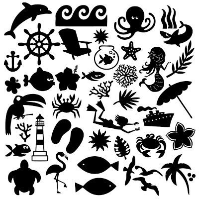 Силуэты морских обитателей