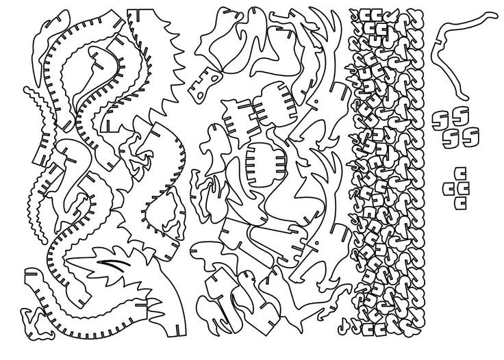 Макет дракона из фанеры