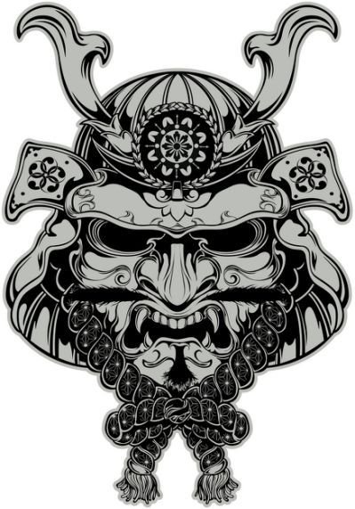 Японская маска демона самурая Ханья