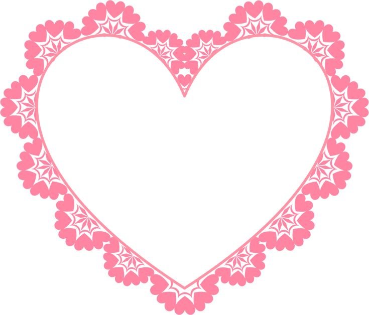 Рамка с сердечками на прозрачном фоне