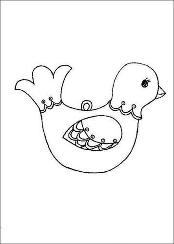 Дымковская уточка для раскрашивания