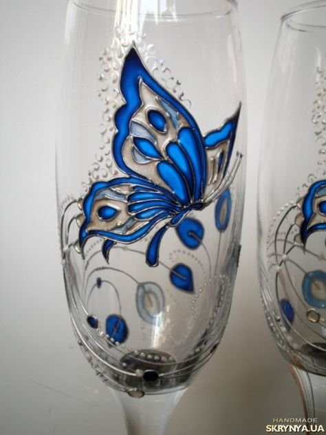 Роспись бокалов витражными красками