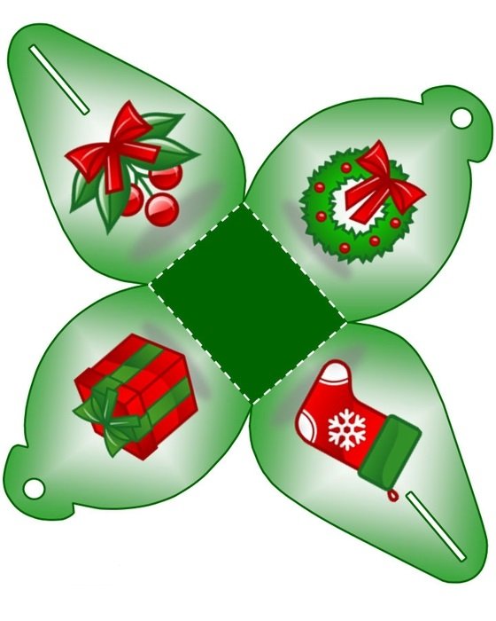 Шаблоны новогодних коробочек для подарков