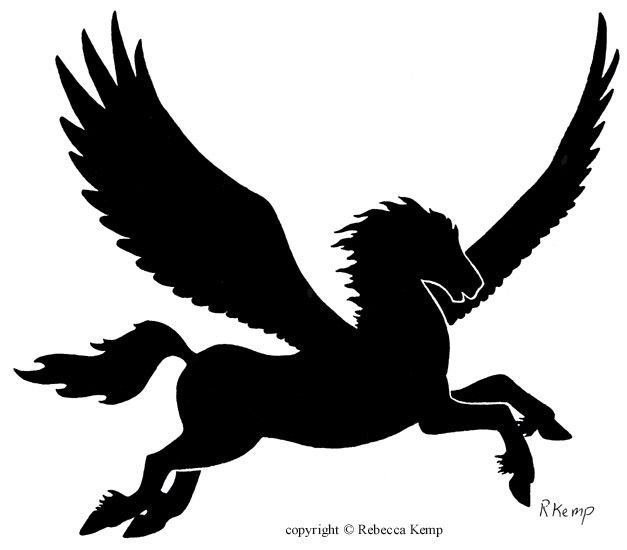 Пегас трафарет