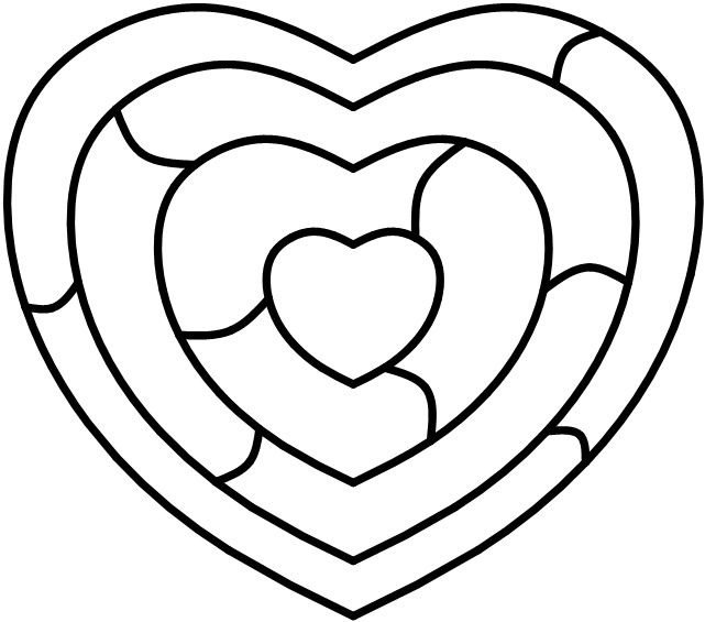 Сердце раскраска для детей