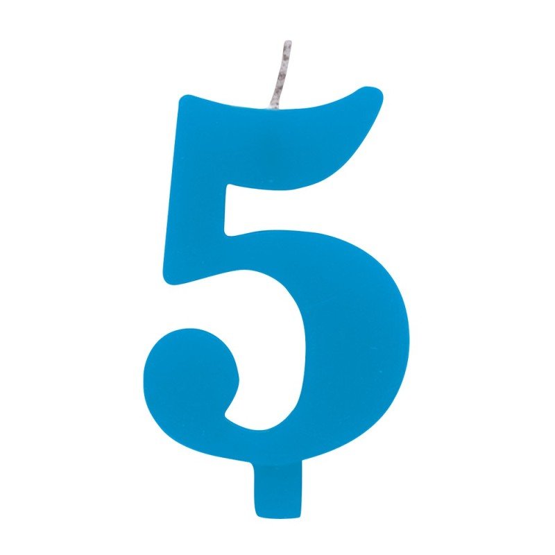 Цифра 5 голубая
