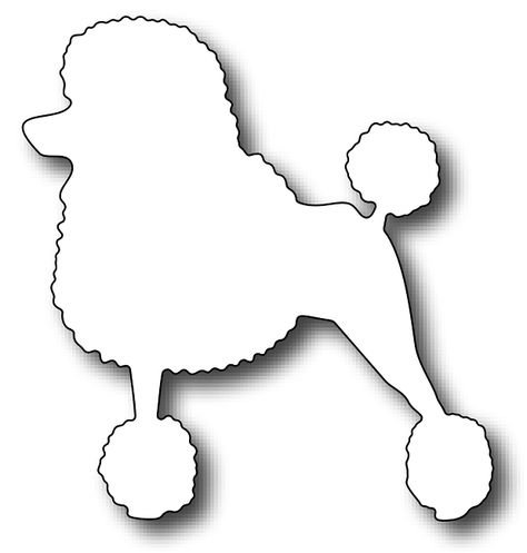 Контур пуделя белый