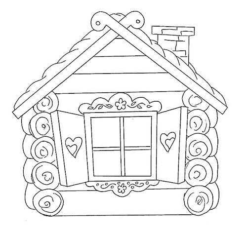 Домик из сказки Теремок раскраска