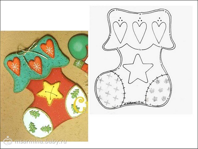 Новогодние игрушки из фетра выкройки