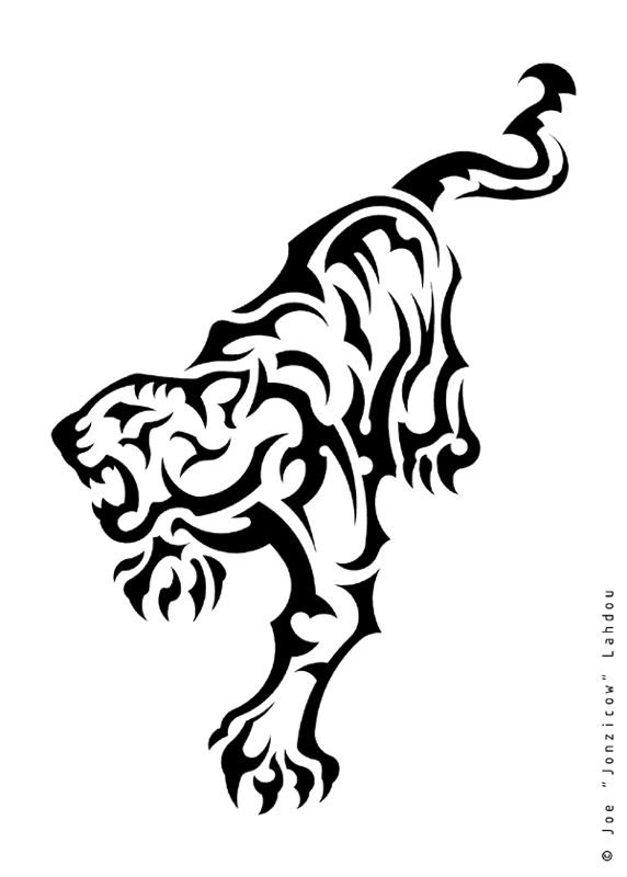 Тигр трафарет