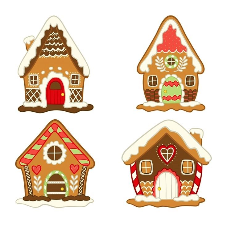 Пряничный домик трафарет