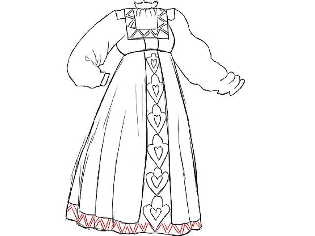 Русский народный костюм рисунок