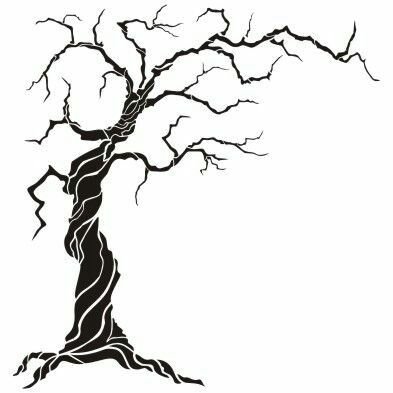 Сухое дерево трафарет