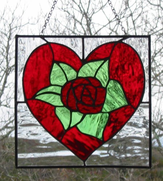 Витраж сердечко
