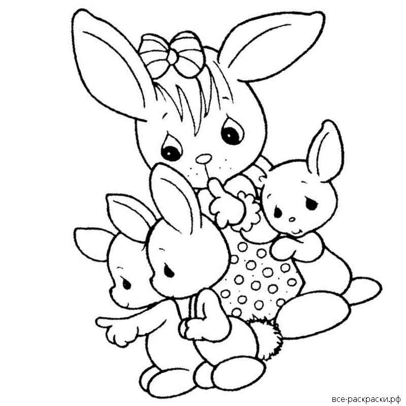 Раскраска зайчик