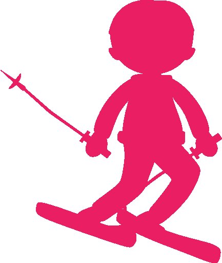 Лыжник ребенок силуэт