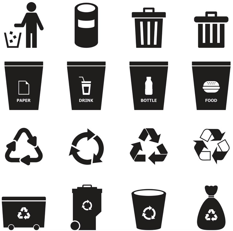 Значки по сортировке мусора