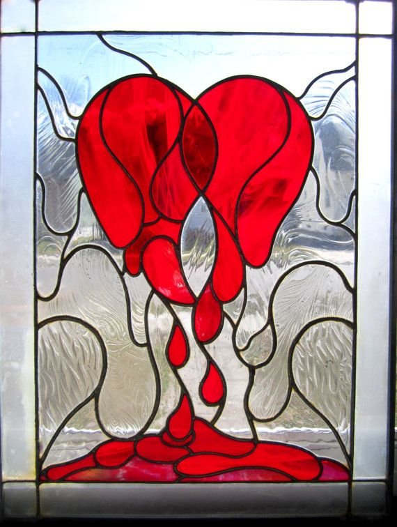 Витражные сердечки