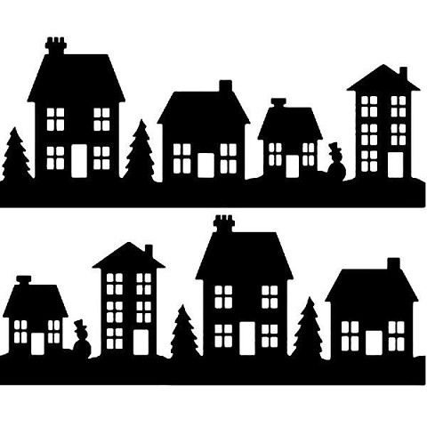 Новогодние силуэты домов