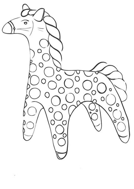 Каргопольская роспись лошадки