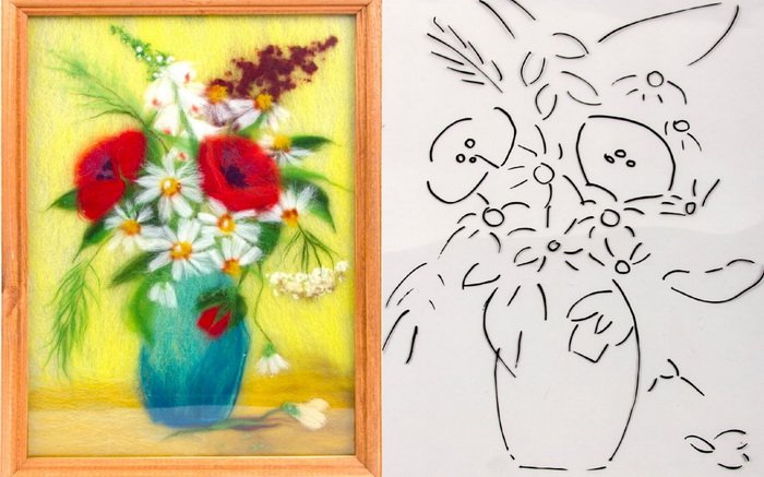 Рисование шерстяными нитками для детей