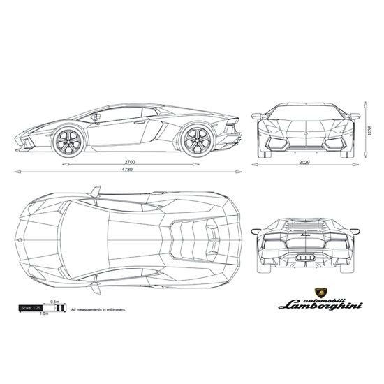 Рама Lamborghini Aventador чертежи