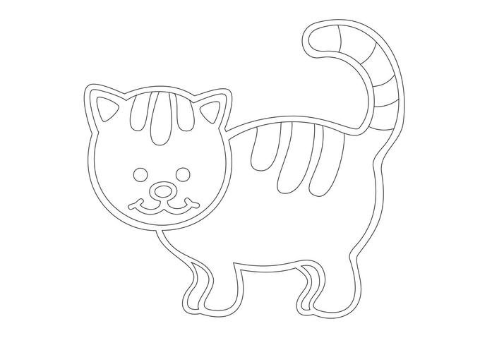 Шаблон котика для рисования