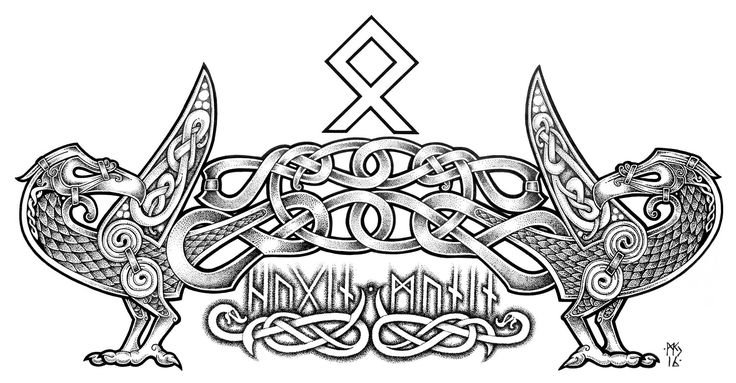 Хугин и Мунин орнамент