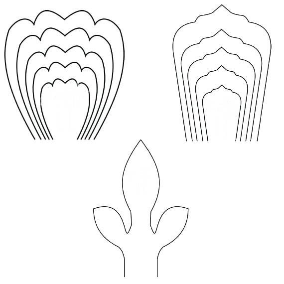 Трафареты для объемных цветов