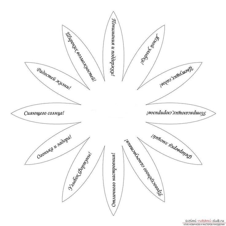 Ромашка с пожеланиями на лепестках