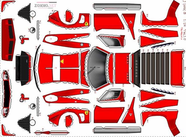 Детали Ламборгини из бумаги