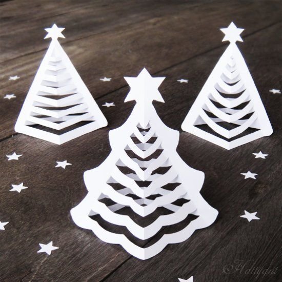 Hattifant s 3d paper Christmas Trees