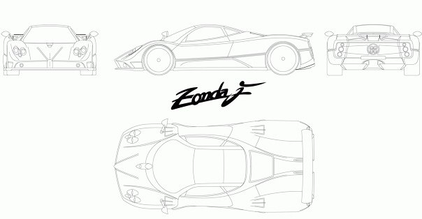 Pagani Zonda чертеж