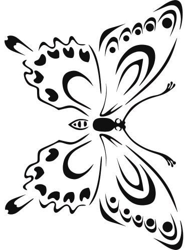 Контуры бабочек для декора