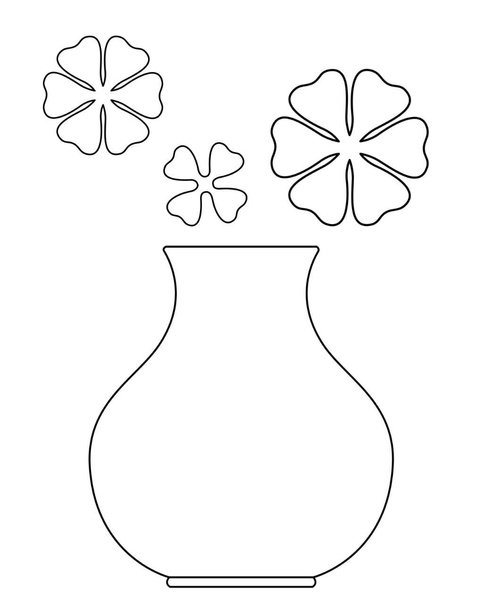 Трафарет ваза с цветами