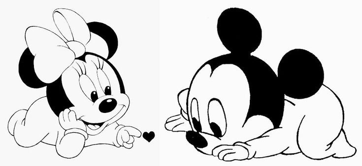 Микки Маус черно белый